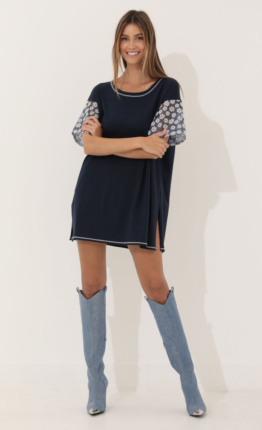 Shirt Dress in Navy Floral